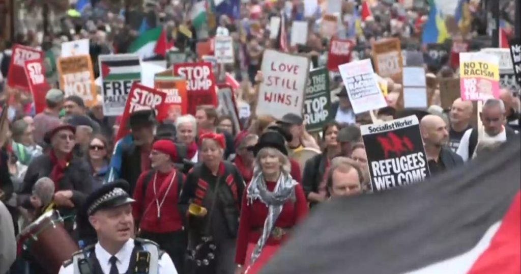 London protests greet Trump during U.K. state visit
