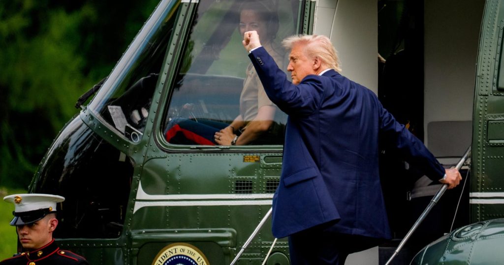 Man charged with shining laser pointer at Marine One with Trump aboard