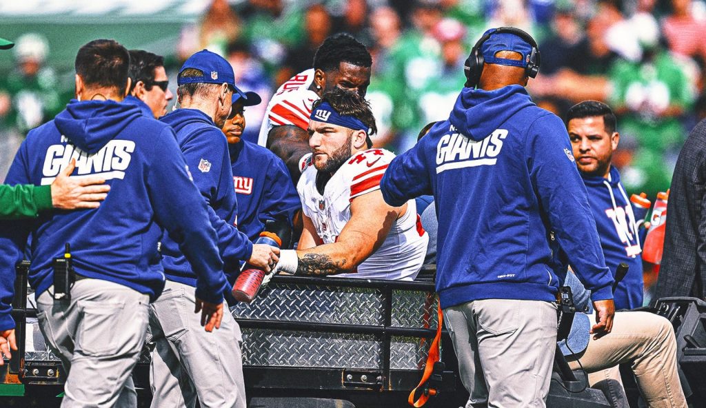 Cam Skattebo Gets Visit From Eagles’ Big Dom After Season-Ending Ankle Injury