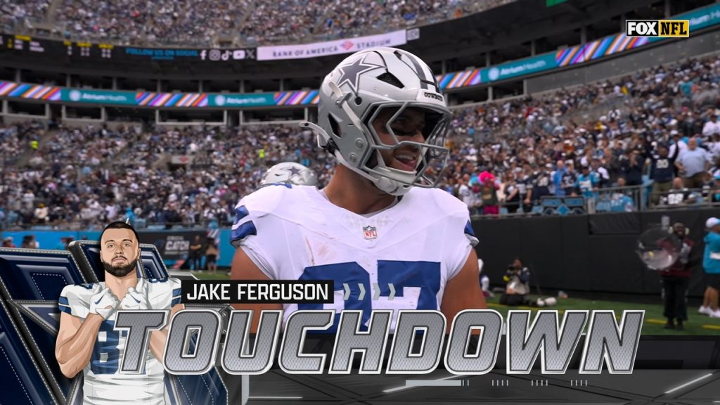 Dak Prescott finds Jake Ferguson for 19-yard TD to give Cowboys a 17-10 lead over Panthers | NFL Highlights