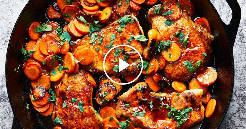 Honey-Habanero Pork Chops With Carrots